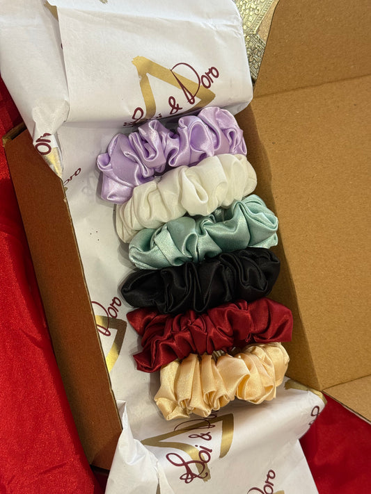 Luxury Satin Scrunchies Set – Soft, Stylish & Hair-Friendly