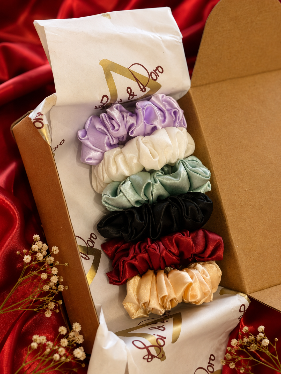 Luxury Satin Scrunchies Set – Soft, Stylish & Hair-Friendly