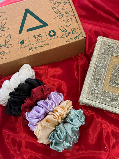 Luxury Satin Scrunchies Set – Soft, Stylish & Hair-Friendly