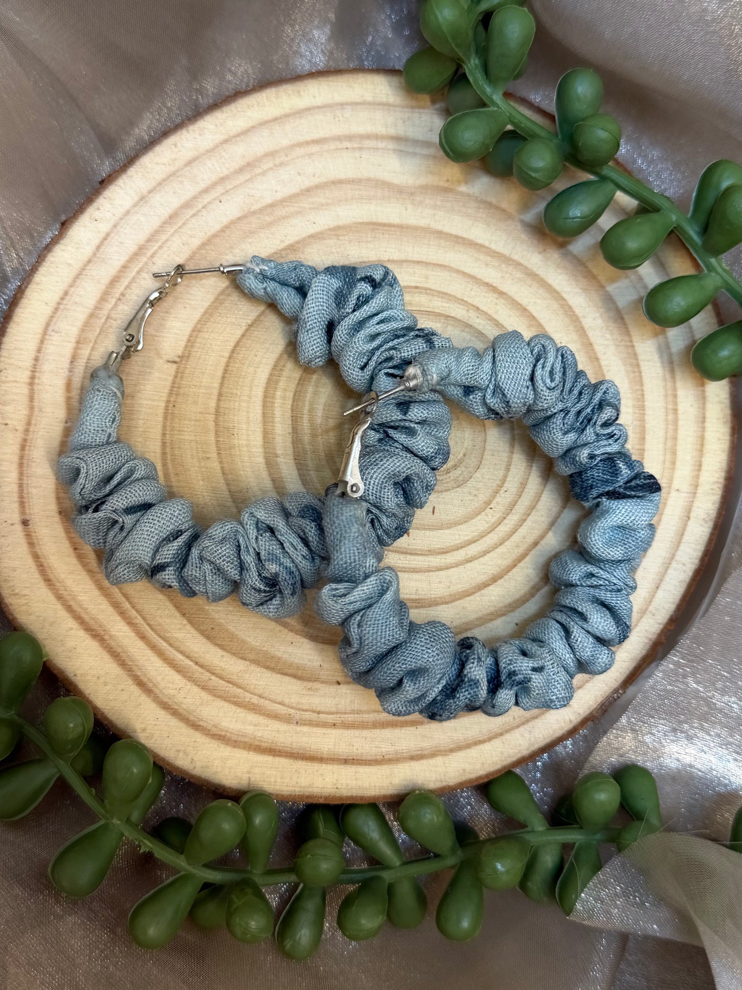 Aqua Linen hoop