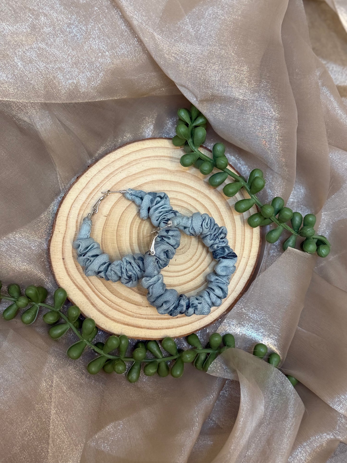 Aqua Linen hoop